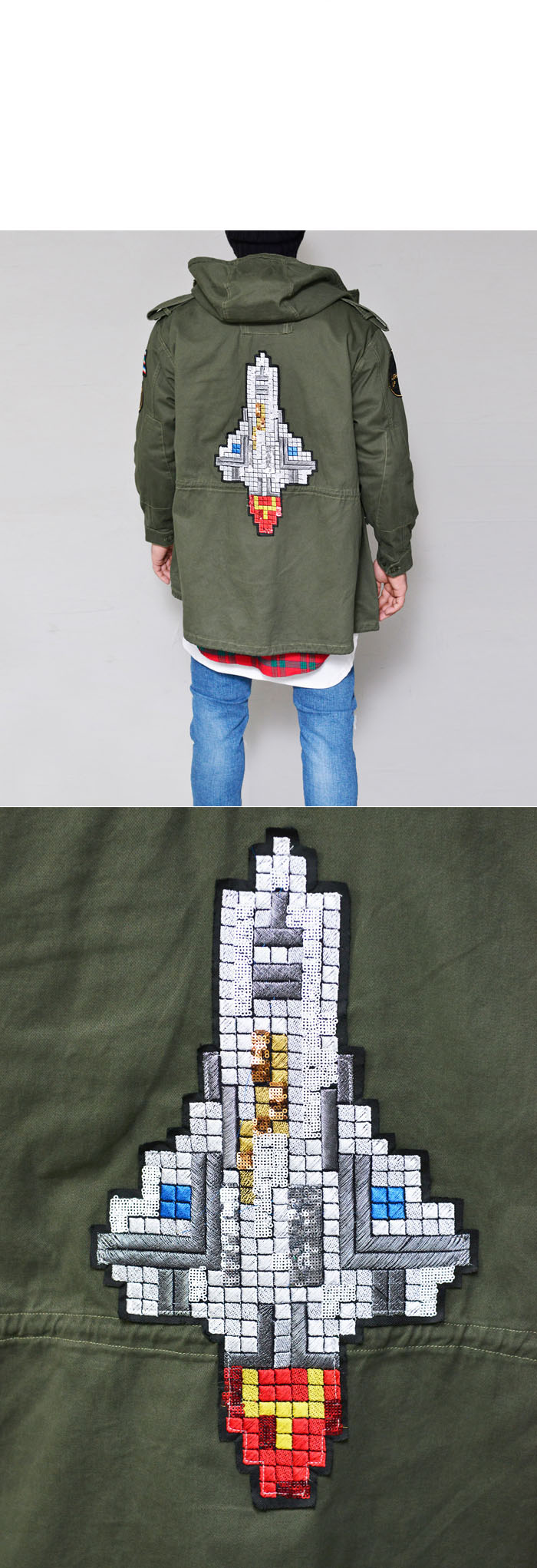 Outerwear :: Jackets :: Multi Patch Hooded Military-Jacket 263